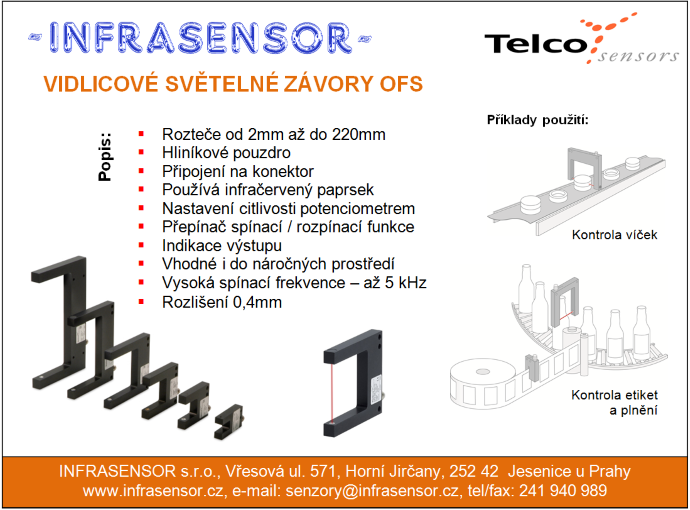 Vidlicové světelné závory Telco sensors