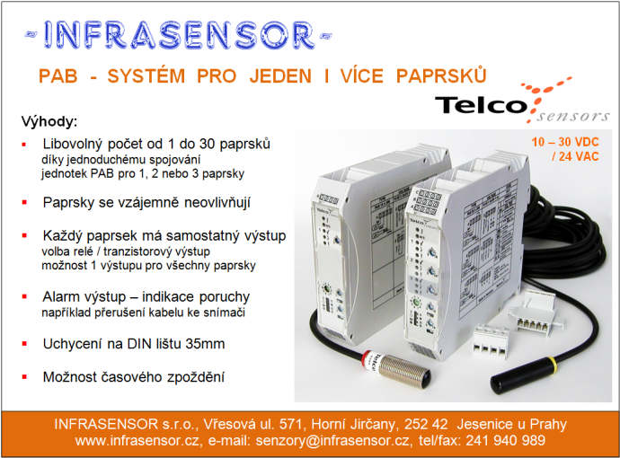 Systém optických závor Telco sensors PAB