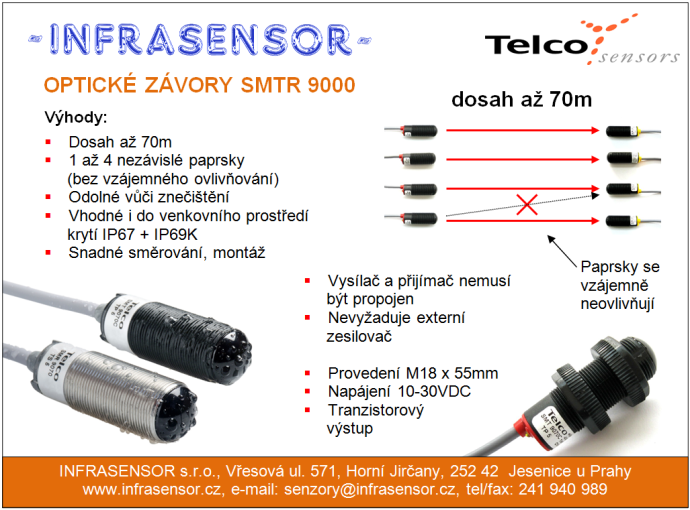Optické závory Telco sensors SMTR 9000