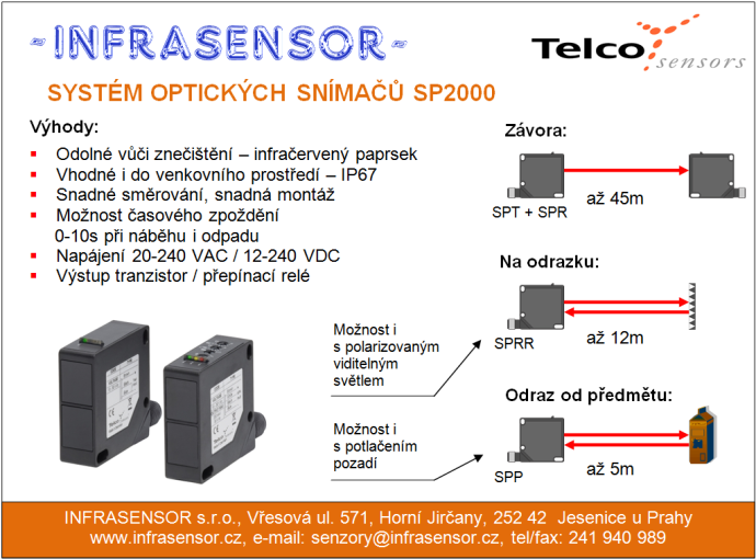 Optické snímače Telco sensors řady SP2000